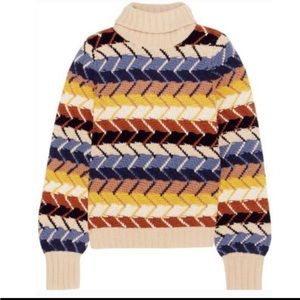 Chloe Intarsia Chunky Turtleneck Sweater (XS)